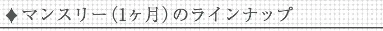 マンスリー(1ヶ月)のラインナップ