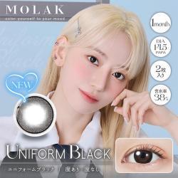 (2箱セット)【MOLAK 1month/モラクマンスリー】宮脇咲良イメージモデル 2箱4枚（1ヶ月装用）［ユニフォームブラック］