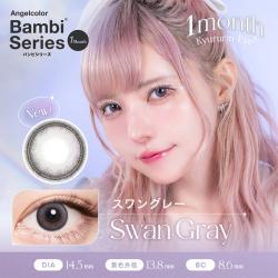 【AngelColor Bambi 1month/エンジェルカラーバンビワンマンス】益若つばさプロデュース 1箱2枚（1ヶ月装用）［スワングレー］