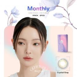 (2箱セット)【DooNoon GEMSTONES Monthly /ドゥーヌーンジェムストーンマンスリー】2箱4枚 （1ヶ月使用）［クリスタルグレー］