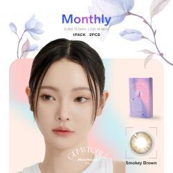 (2箱セット)【DooNoon GEMSTONES Monthly /ドゥーヌーンジェムストーンマンスリー】2箱4枚 （1ヶ月使用）［スモーキーブラウン］