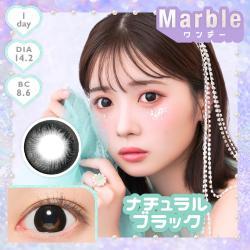 (2箱セット)【Marble／マーブル】実熊瑠琉イメージモデル 2箱20枚 （1日使い捨て）［ナチュラルブラック］