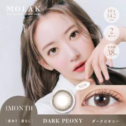 (2箱セット)【MOLAK 1month/モラクマンスリー】宮脇咲良イメージモデル 2箱4枚（1ヶ月装用）［ダークピオニー］