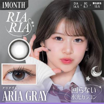 (2箱セット)【リアリアマンスリー／RIARIA 1month】米澤りあイメージモデル 2箱4枚 （1ヶ月装用）［アリアグレー］