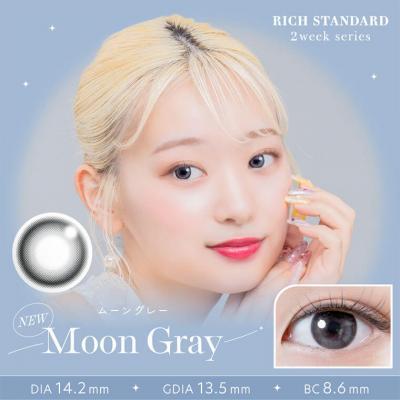 (2箱セット)【RICH STANDARD2week／リッチスタンダード】2箱12枚 2週間装用［ムーングレー］