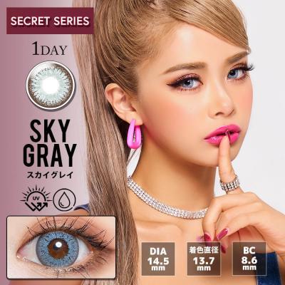 【トゥインクルアイズワンデー UV+/Twinkle Eyes 1day UV+】1箱10枚（1日使い捨て）［スカイグレイ］