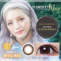 【Flower Eyes 1day／フラワーアイズワンデー】うさたにパイセンイメージモデル 1箱10枚 （1日使い捨て） ［リコリスブラウン］