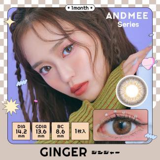 【Angel Color ANDMEE 1month /エンジェルカラー アンドミーマンスリー】2箱2枚（1ヶ月装用）［ジンジャー］