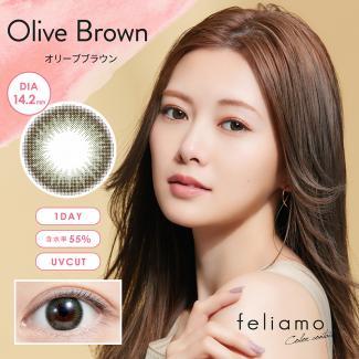 (2箱セット)【feliamo／フェリアモ】2箱20枚入り (1日使い捨て)［オリーブブラウン］