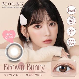 (2箱セット)【MOLAK 1month/モラクマンスリー】宮脇咲良イメージモデル 2箱4枚（1ヶ月装用）［ブラウンバニー］