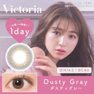 【Victoria 1day／ヴィクトリアワンデー】上西星来モデル 1箱10枚 （1日使い捨て）［ダスティグレー］