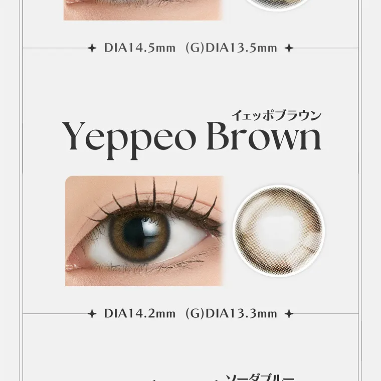 ソヨンイメージモデル【アンジェリークマンスリー／angelique monthly】｜DIA14.5mm (G) DIA13.5mm イェッポブラウン Yeppeo Brown + DIA14.2mm (G) DIA13.3mm