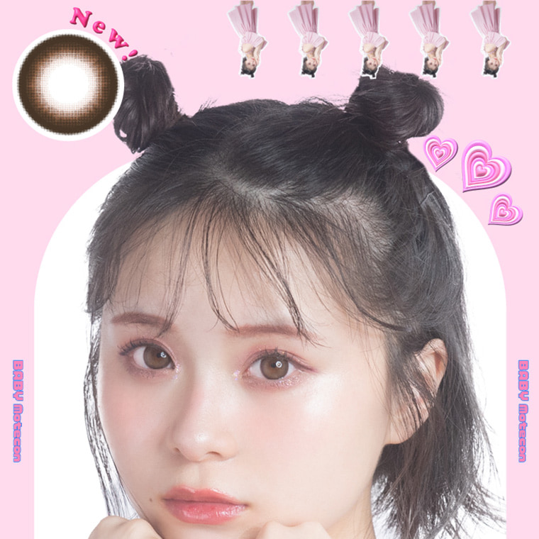三原羽衣イメージモデル|ベイビーモテコン/BABY MOTECON|「iime」(いい目)になるよ〜 COLOR CHART DIA 15mm GDIA: 14.6mm BC:8.7mm 明るめ発色 暗め発色 くりくりおめめ ベイビーベイビー ベイビーフェイス ふわふわおめめ ベイビーチーク ベイビーメープル