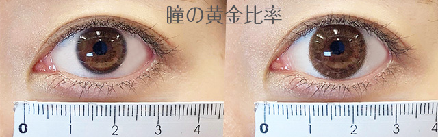 自分の瞳サイズの測り方、瞳の黄金比率