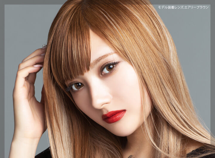 安斉かれんイメージモデルカラコン EverColor 1day LUQUAGE -エバーカラーワンデールクアージュ|モデル着用レンズ:エアリーブラウン
