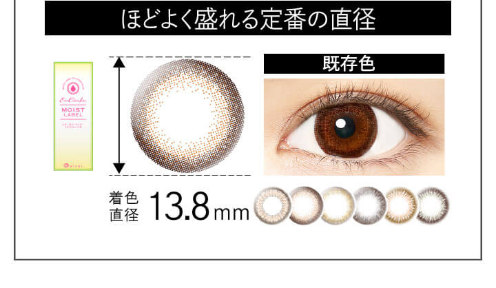 カラコン Ever Color 1day MOIST LABEL -エバーカラーワンデーモイストレーベル|スキントープ Moist UVcut 着色直径13.6mm 含水率42.5%