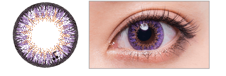 mimmamコラボレーションカラコン Flower Eyes 1day Crochet -フラワーアイズワンデークロッシェ｜フェリシアパープル
