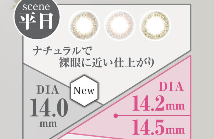 中村アン プロデュースカラコン LALISH-レリッシュ|scene 平日 ナチュラルで裸眼に近い仕上がり New DIA14.0mm DIA14.2mm/14.5mm