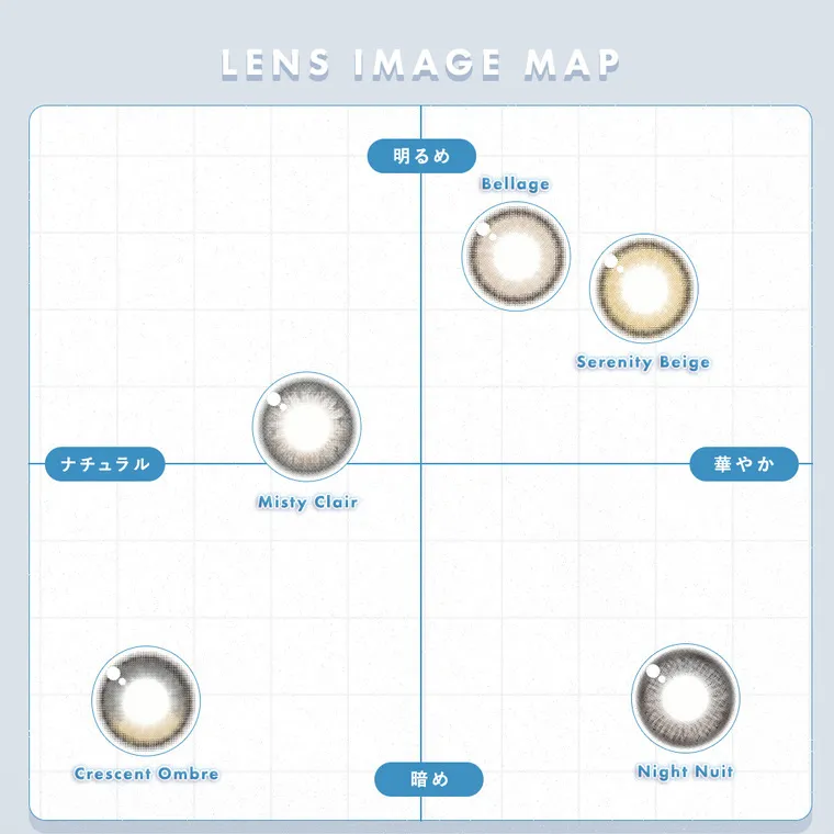 栞麗イメージモデルカラコン【メランジェシュエットワンマンス/melange chouette 1month】｜LENS IMAGE MAP