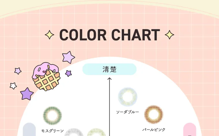 MerMer by RICH STANDARD -メルメル バイ リッチスタンダード｜COLORCHART 清楚 ソーダブルー パールピンク モスグリーン