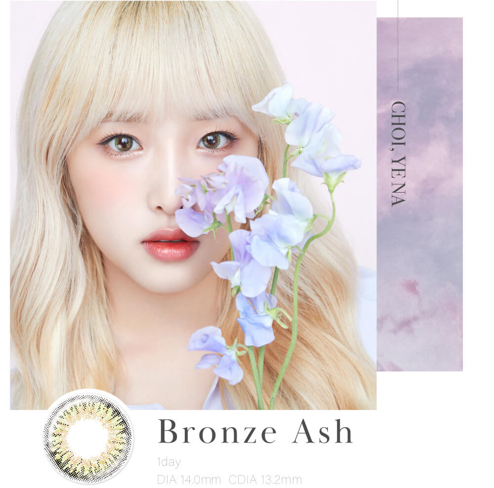 IZ*ONE(アイズワン)イメージモデルカラコン Michebloomin -ミッシュブルーミン|Bronze Ash 1day DIA 14.0mm CDIA 13.2mm CHOI,YENA