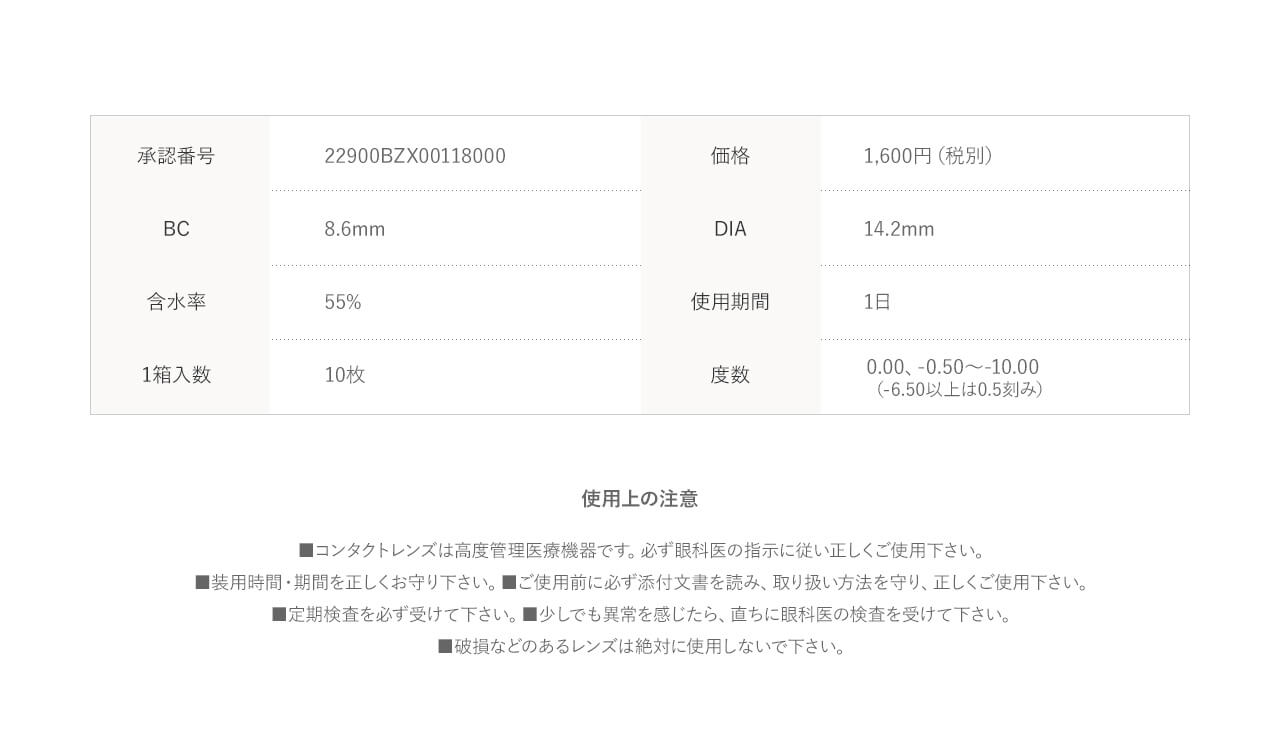 宮脇咲良イメージモデルカラコン【MOLAK/モラク】使用期限:ワンデー 度数:±0.00~-10.00 ベースカーブ(BC):8.6mm 含水率:55% 販売元:PIA株式会社 医療機器承認番号:22900BZX00118000 1箱10枚入り レンズ直径:14.2mm 着色直径:11.9mm~13.3mm 使用上の注意 コンタクトレンズは「高度管理医療機器」です。必ず眼科医の検査・指導に従い、ご自身に適したレンズをお選び下さい。ご使用前に添付文書をよく読み、取り扱い方法を守り、正しくお使い下さい。1日の装用時間を厳守し、一度外したレンズは際しようしないで下さい。ご使用後、眼に異常や違和感を感じた場合は、直ちに使用を中止し眼科医の検査を受けて下さい。