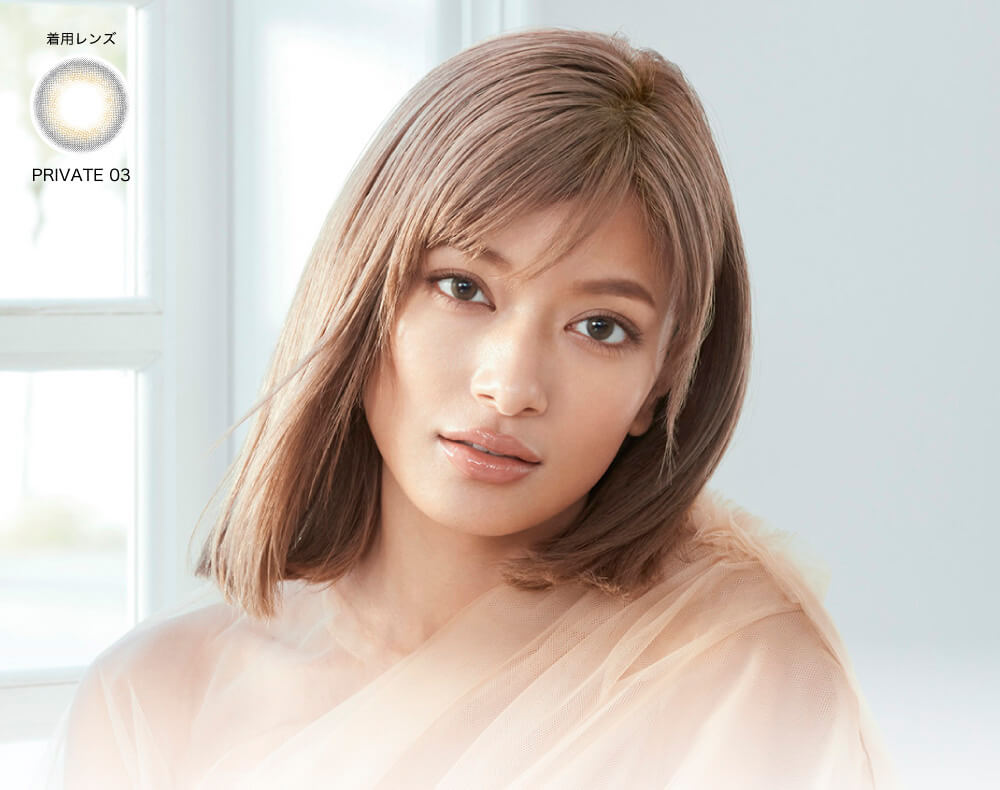 ローライメージモデルカラコン ReVIA 1day -レヴィア ワンデー|着用レンズPRIVATE03