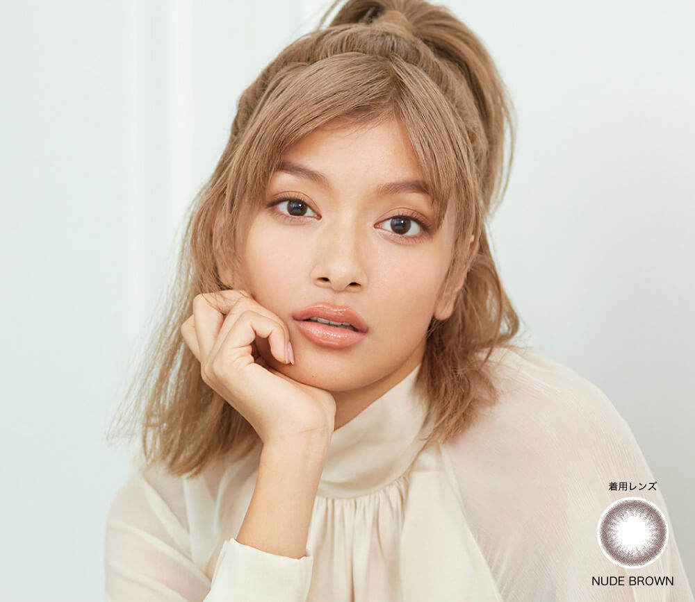 ローライメージモデルカラコン ReVIA 1day -レヴィア ワンデー|着用レンズNUDE BROWN