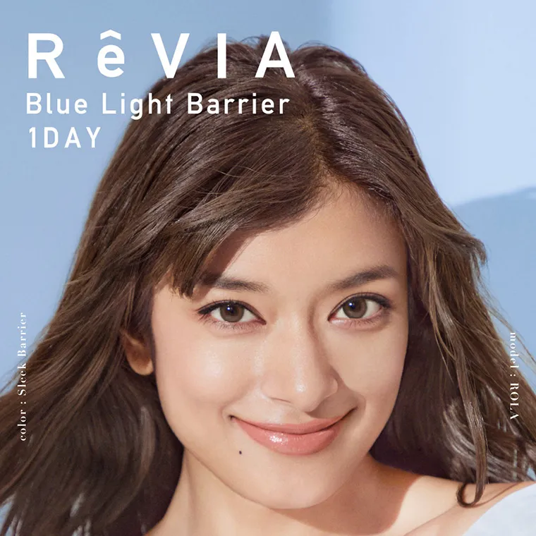 ローライメージモデルカラコン ReVIA-bluelightbarrier-1day -レヴィア ブルーライトバリアワンデー｜ReVIA BlueLightBarrier 1DAY color:SleekBarrier model:ROLA