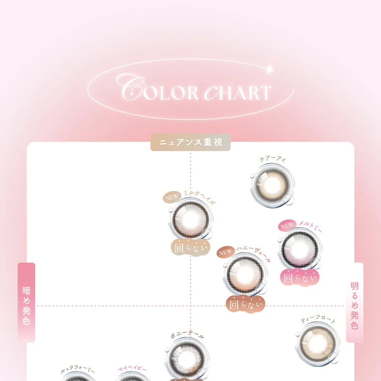 MOMOイメージモデル【シーマンスリー／SIE 1month】｜COLOR CHART